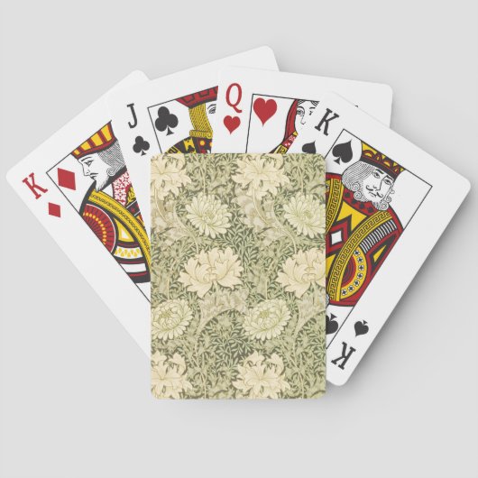 Chrysanthemum Flower Pattern (door William Morris) Pokerkaarten (Achterkant)