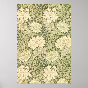 Chrysanthemum Flower Pattern (door William Morris) Poster