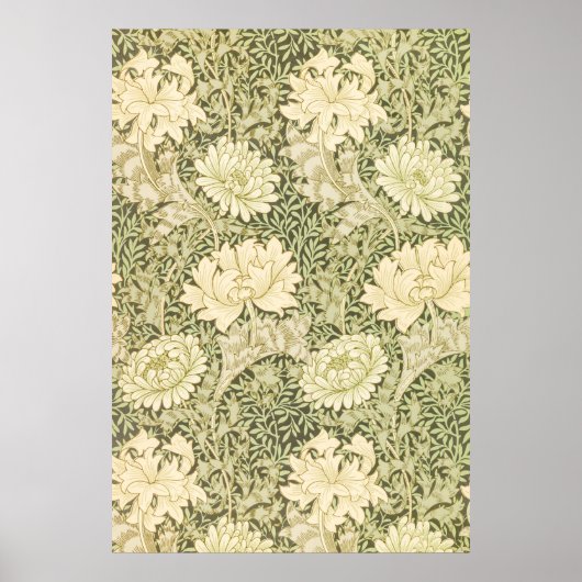 Chrysanthemum Flower Pattern (door William Morris) Poster (Voorkant)