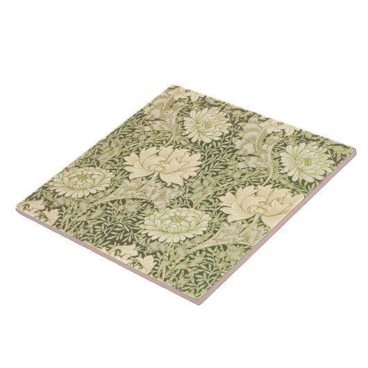 Chrysanthemum Flower Pattern (door William Morris) Tegeltje (Zijkant)