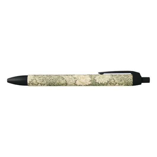 Chrysanthemum Flower Pattern (door William Morris) Zwarte Inkt Pen (Bovenkant)