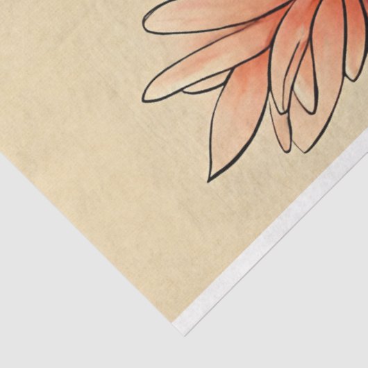 Chrysanthemum Flower Sumi-e Japanse inkttekening Tissuepapier (Detail)