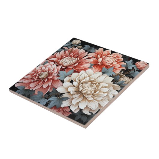 Chrysanthemum Flower Tegeltje (Zijkant)