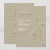 Chrysanthemum Flowers Floral Elegant Chic Wedding Kaart (Voorkant / Achterkant)