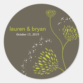 Chrysanthemum Flowers Floral Elegant Wedding Party Ronde Sticker