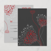 Chrysanthemum Flowers Floral Elegant Wedding RSVP (Voorkant / Achterkant)