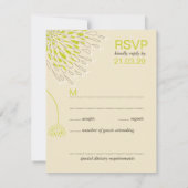 Chrysanthemum Flowers Floral Elegant Wedding RSVP (Achterkant)