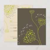 Chrysanthemum Flowers Floral Elegant Wedding RSVP (Voorkant / Achterkant)