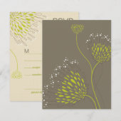 Chrysanthemum Flowers Floral Elegant Wedding RSVP (Voorkant / Achterkant)