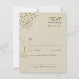 Chrysanthemum Flowers Floral Elegant Wedding RSVP Kaartje