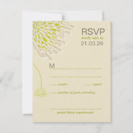 Chrysanthemum Flowers Floral Elegant Wedding RSVP Kaartje