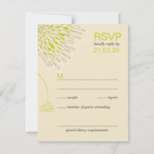 Chrysanthemum Flowers Floral Elegant Wedding RSVP