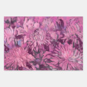 Chrysanthemum Flowers Floral Schilderend Violet Ro Inpakpapier Vel (Voorkant 3)
