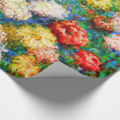 Chrysanthemum Flowers in een Vase Monet Fine Art Cadeaupapier (Hoek)