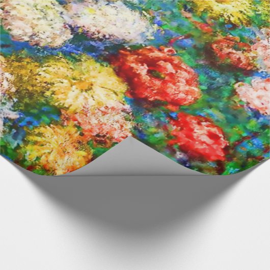 Chrysanthemum Flowers in een Vase Monet Fine Art Cadeaupapier (Hoek)