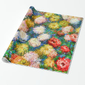 Chrysanthemum Flowers in een Vase Monet Fine Art Cadeaupapier (Uitgerold)