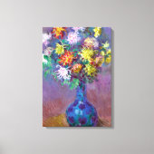 Chrysanthemum Flowers in een Vase Monet Fine Art Canvas Afdruk (Voorkant)