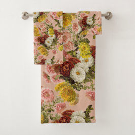  Chrysanthemum Flowers op Stusty Roos Roze Bad Handdoek