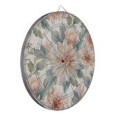 Chrysanthemum Flowers Watercolor Botanical Pattern Dartbord (Voorkant Links)