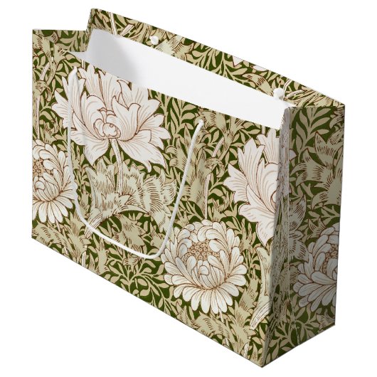 Chrysanthemum Gold, William Morris Large Gift Bag Groot Cadeauzakje (Voorkant Gekanteld)
