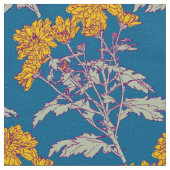 Chrysanthemum gouden gele tekenstructuur stof (Close Up)
