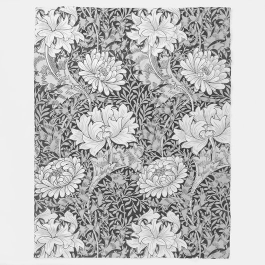 Chrysanthemum Gray, William Morris Fleece Deken (Voorkant)