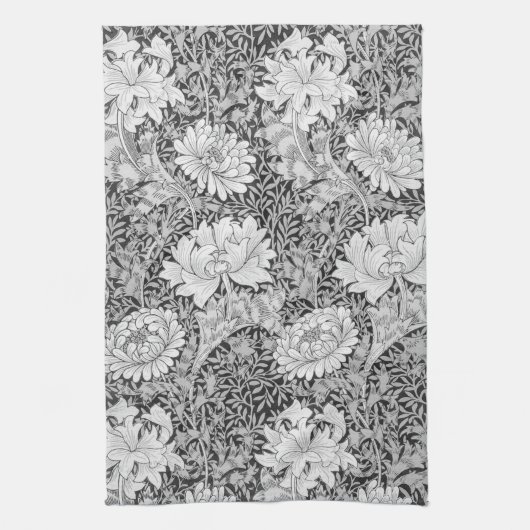 Chrysanthemum Gray, William Morris Theedoek (Verticaal)