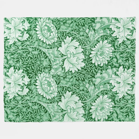 Chrysanthemum Green, William Morris Fleece Deken (Voorkant (Horizontaal))