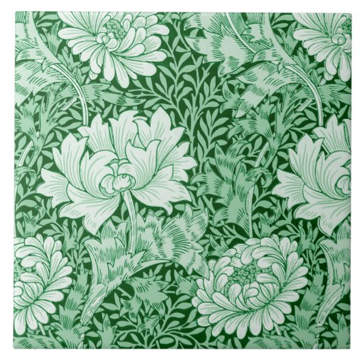 Chrysanthemum Green, William Morris Tegeltje (Voorkant)