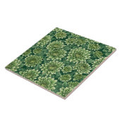 Chrysanthemum groen bloempatroon tegeltje (Zijkant)
