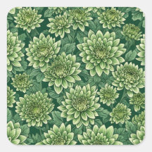 Chrysanthemum groen bloempatroon
