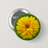 Chrysanthemum - Groen Ronde Button 5,7 Cm (Voorkant /achterkant)