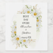 Chrysanthemum groen Vrijgezellenfeest Koppels Wijn Etiket (Enkel label)