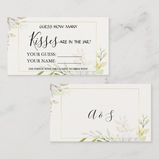 Chrysanthemum Hoeveel kisses Vrijgezellenfeest spe Plaatskaartje (Voorkant / Achterkant)