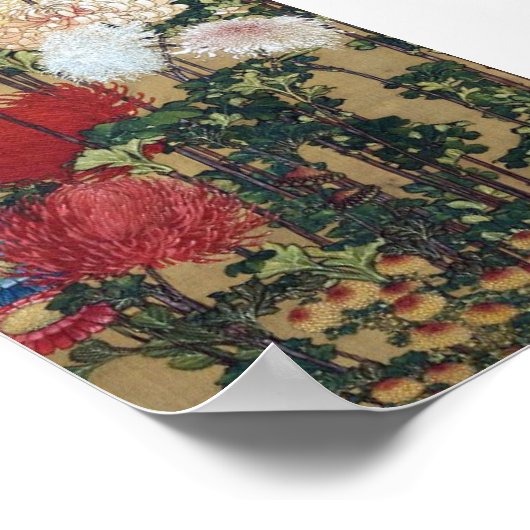 Chrysanthemum, Hokusai Poster (Hoek)