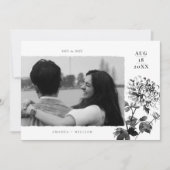 Chrysanthemum Ink Art Photo Sla de datum Kaart (Voorkant)