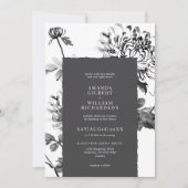 Chrysanthemum Inkt Kunst bruiloft Kaart (Voorkant)