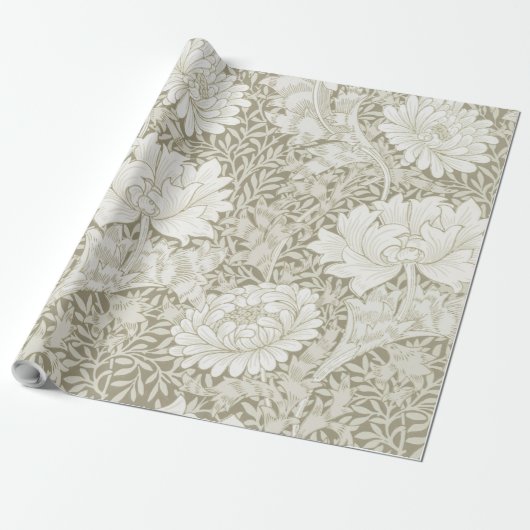 Chrysanthemum Ivory, William Morris Cadeaupapier (Uitgerold)