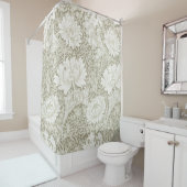 Chrysanthemum Ivory, William Morris Douchegordijn (In situ)