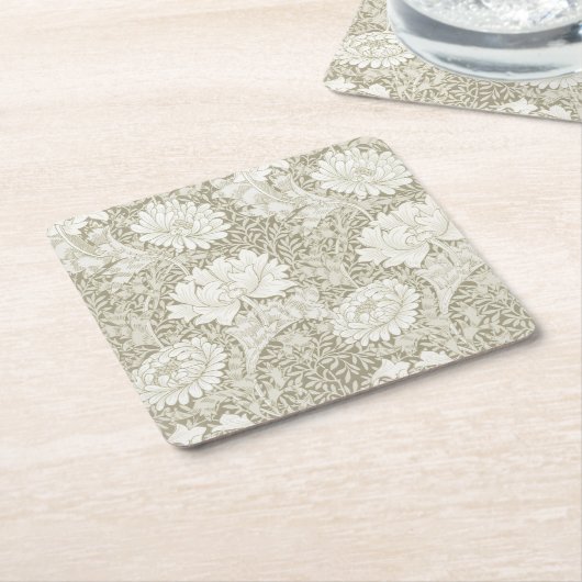 Chrysanthemum Ivory, William Morris Kartonnen Onderzetters (Schuin)