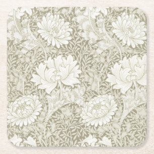 Chrysanthemum Ivory, William Morris Kartonnen Onderzetters