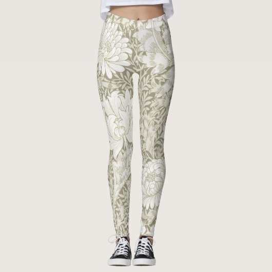 Chrysanthemum Ivory, William Morris Leggings (Voorkant)