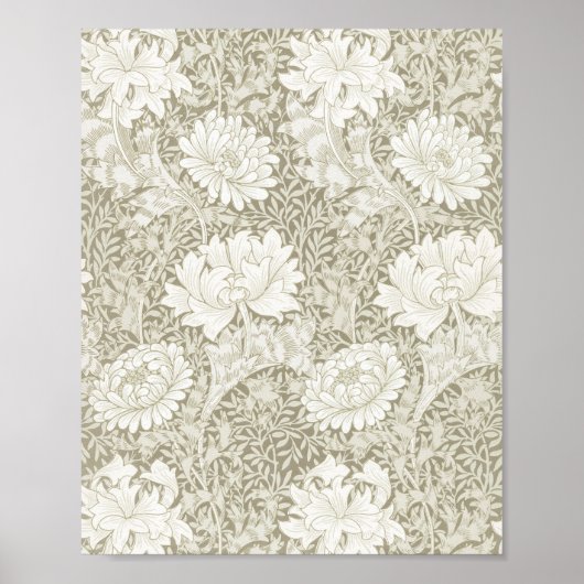 Chrysanthemum Ivory, William Morris Poster (Voorkant)