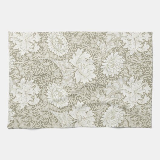 Chrysanthemum Ivory, William Morris Theedoek (Horizontaal)