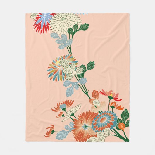 Chrysanthemum, Japans ontwerp Fleece Deken (Voorkant)