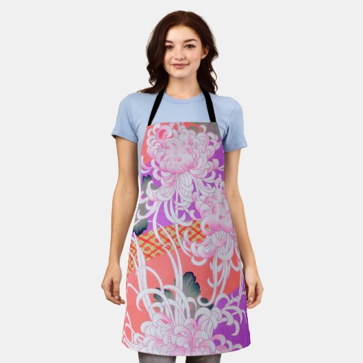 Chrysanthemum, Japans ontwerp Schort (Gedragen)