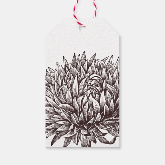  Chrysanthemum Kraft-Label Cadeaulabel (Achterkant)