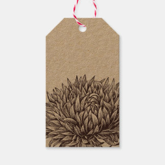  Chrysanthemum Kraft-Label Cadeaulabel