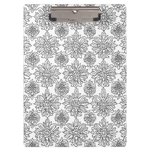 Chrysanthemum Lijntekening Klembord (Voorkant)