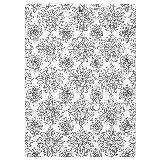 Chrysanthemum Line Art Klembord (Achterkant)